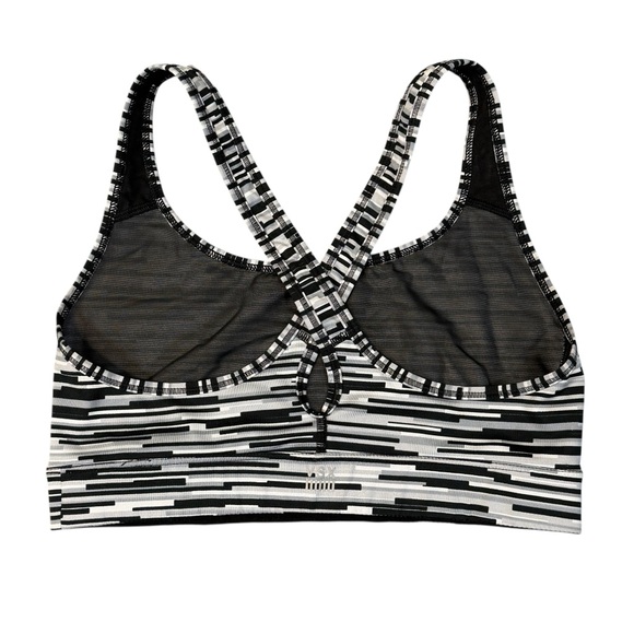 Victoria Secret VSX Monochrome Striped Sports Bra Black White Gray Size S #2006 - Picture 2 of 6